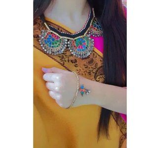 Afghan Traditional 3 Petal Choker Necklace, Afghan Necklace